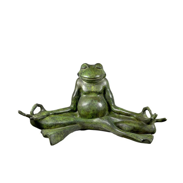 Meditating Frog Bronze Statue