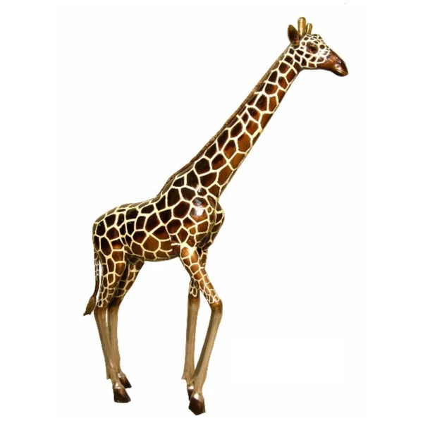 Medium Giraffe Bronze Statue (Color)