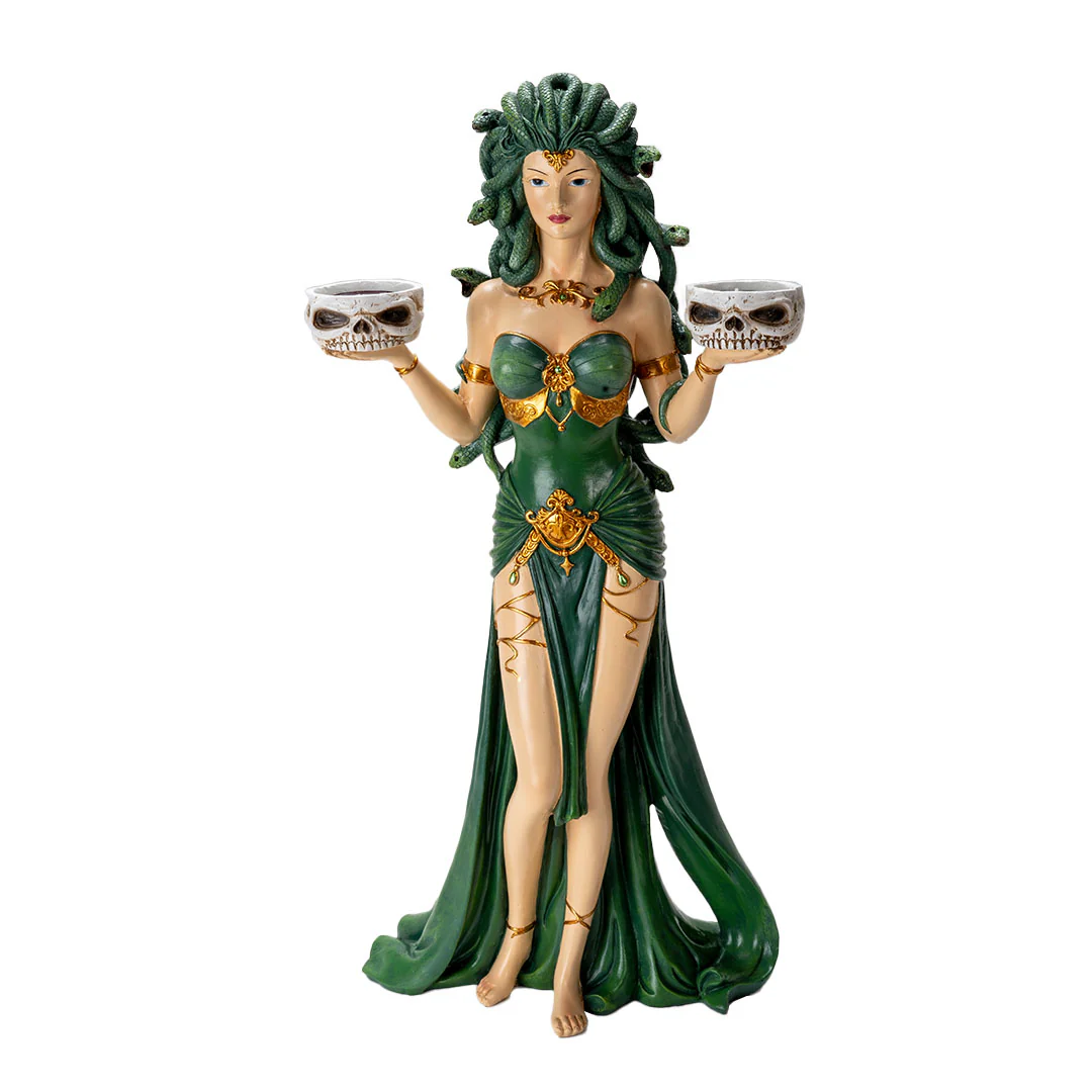 Medusa Serpent Queen Candle Holder Sculpture