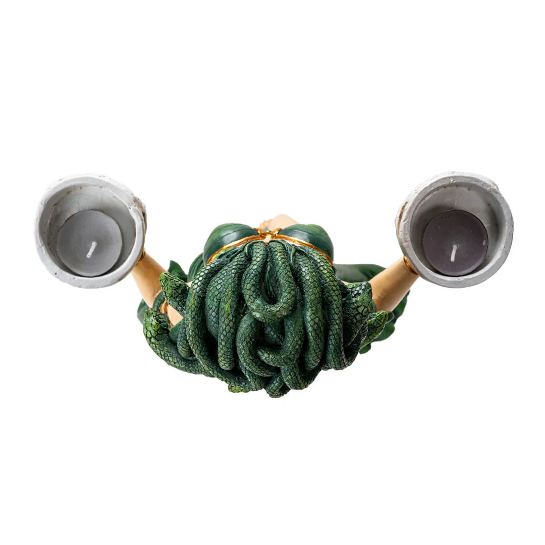 Medusa Serpent Queen Candle Holder Sculpture - Image 3