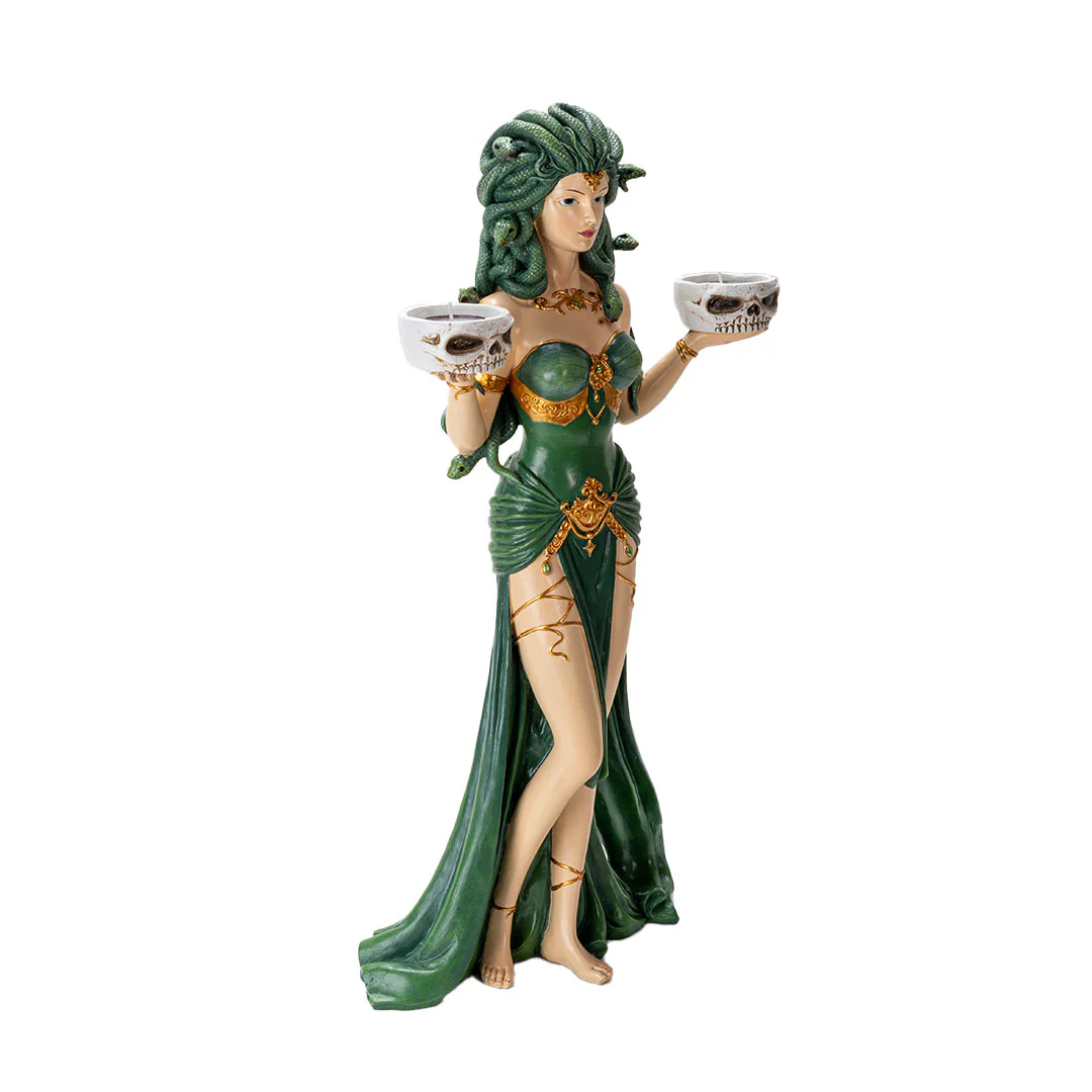 Medusa Serpent Queen Candle Holder Sculpture - Image 4