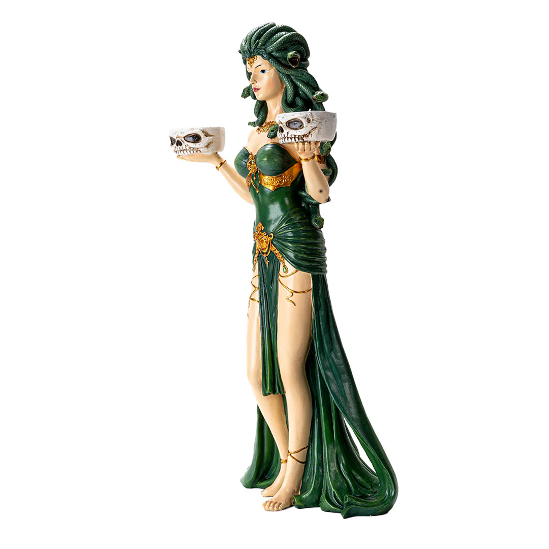 Medusa Serpent Queen Candle Holder Sculpture - Image 5