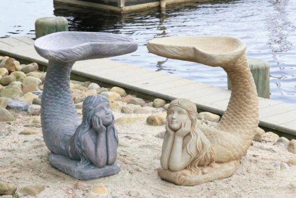 Mermaid Birdbath One Piece Sculpture - Image 3