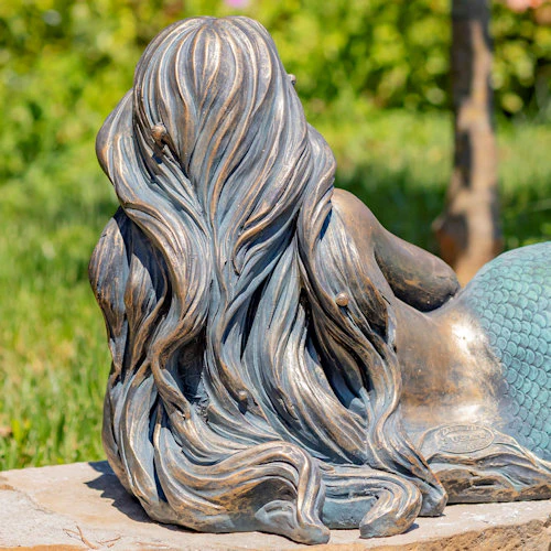 Mermaid Laying in Repose Garden Sculpture - Image 8