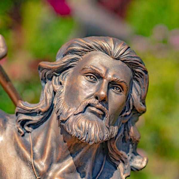 Merman Garden Sculpture Throwing Trident - Image 5
