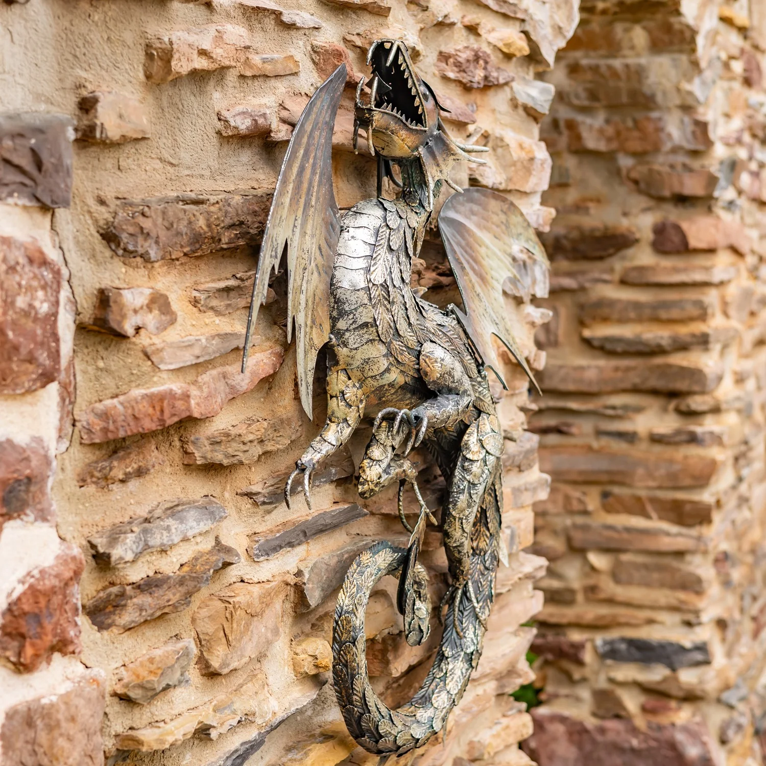 Metal Serpent Dragon Wall Hanging 33" High - Image 6