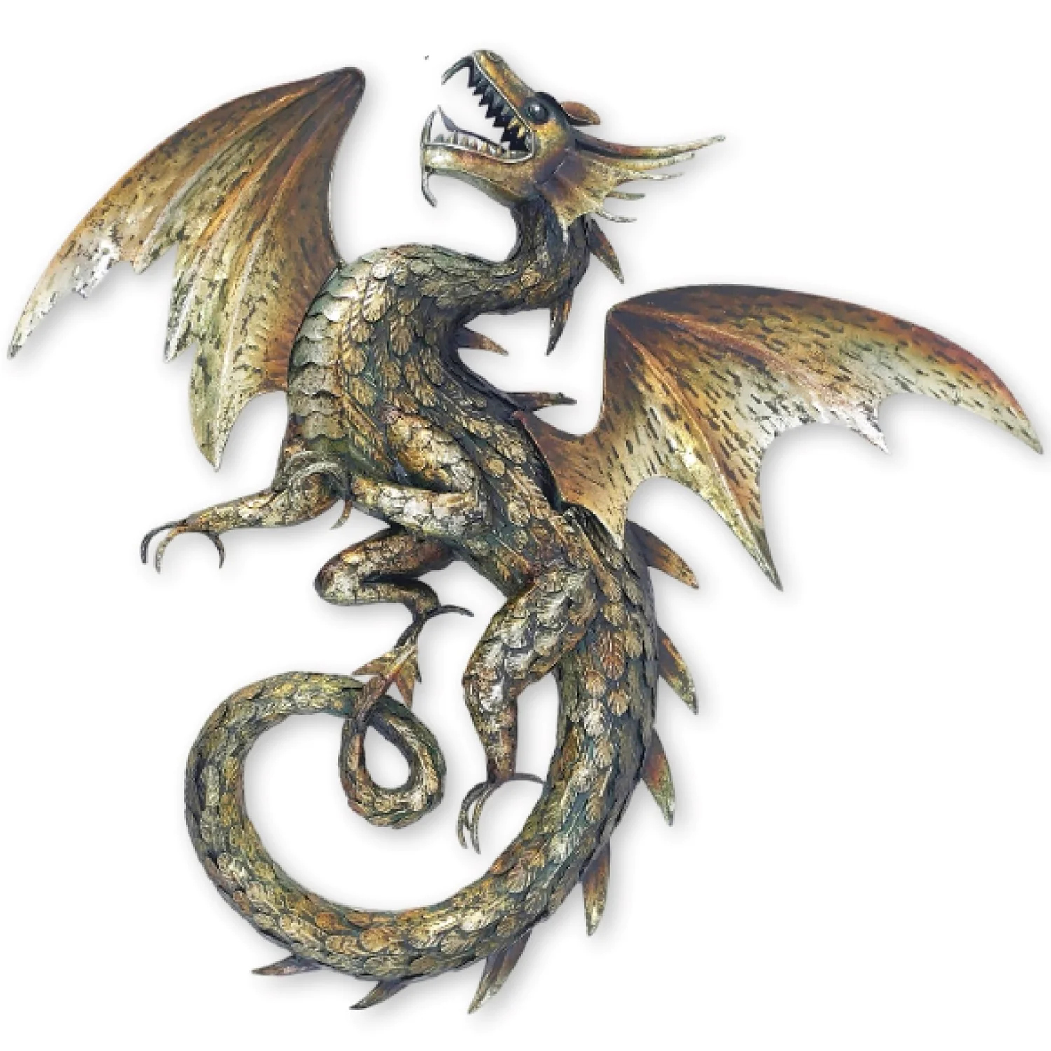 Metal Serpent Dragon Wall Hanging 33" High - Image 7