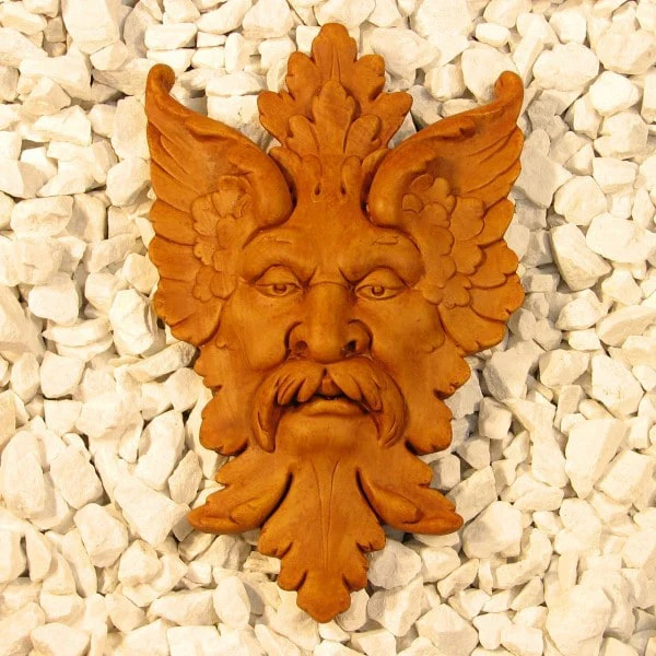 Michelangelo Green Man Leaf Mask Wall Sculpture
