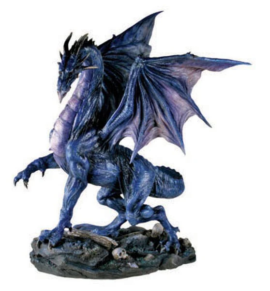 Midnight Dragon Sculpture 14" High