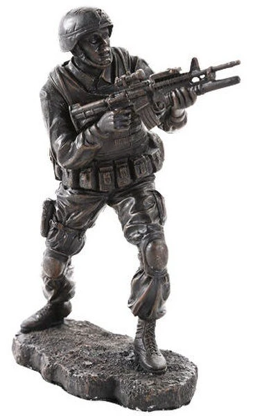 Military Soldier in Combat Sculpture