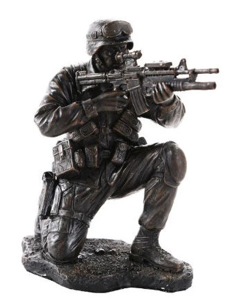 Military Soldier in Combat Statue