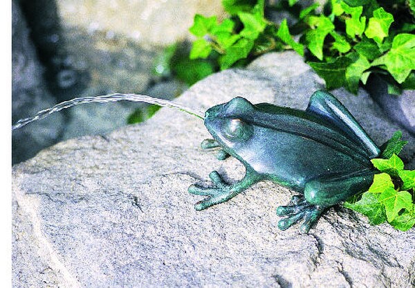 Mischievous Frog Water Feature 6" Long Piped Statue - Image 3
