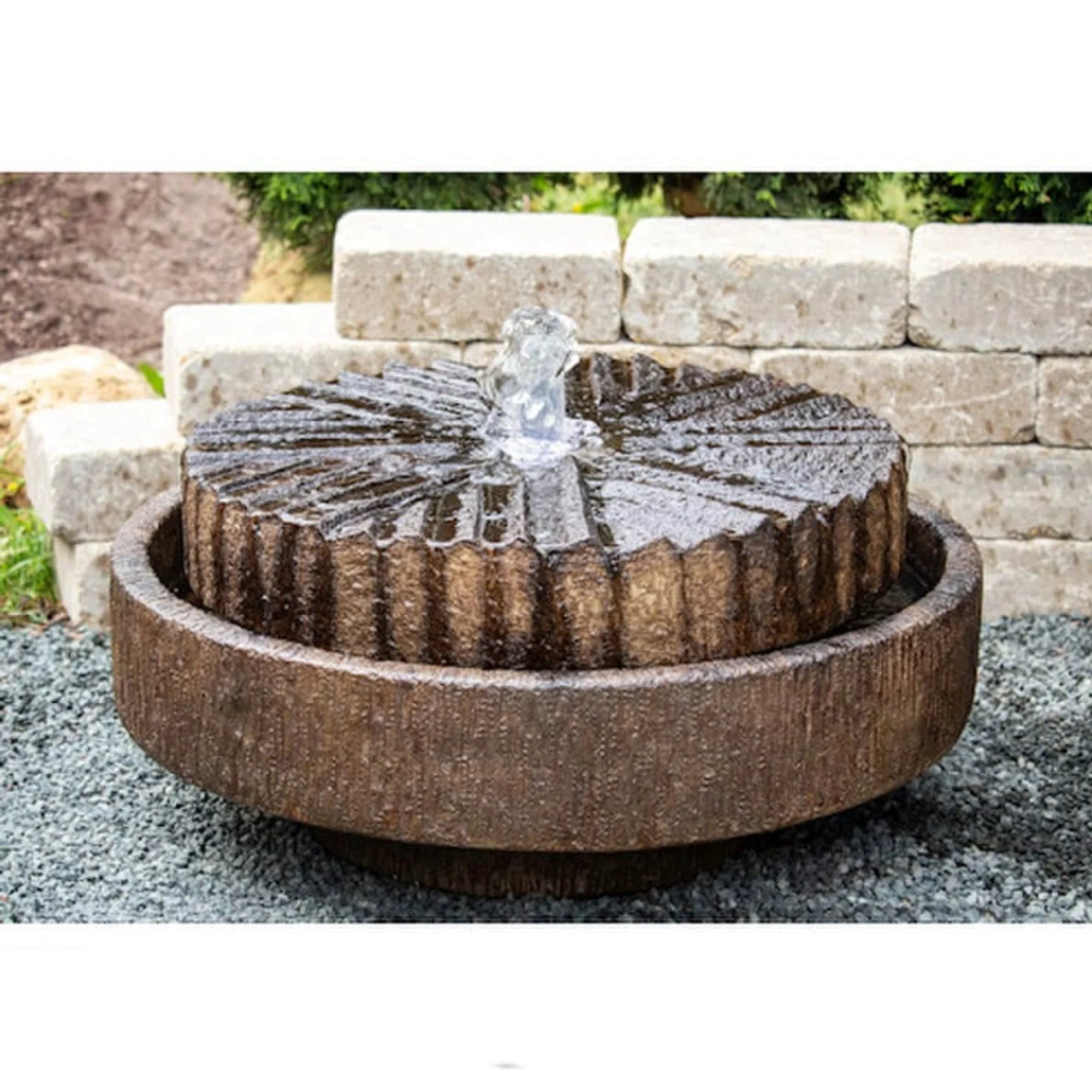 Modern Millstone Fountain Cast Stone
