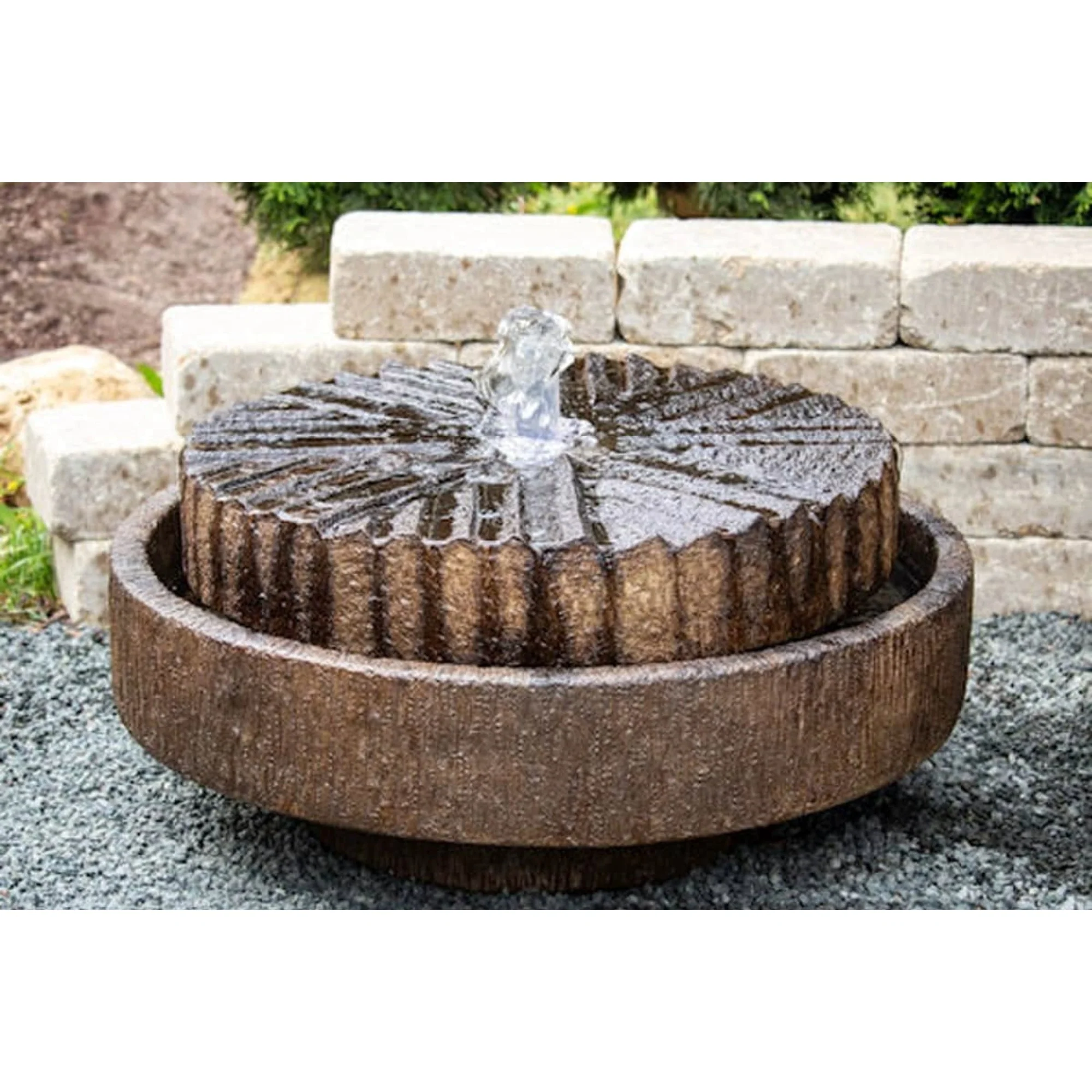 Modern Millstone Fountain Cast Stone - Image 2