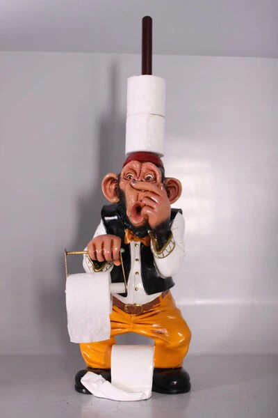 Monkey Toilet Paper Butler Sculpture - Image 2