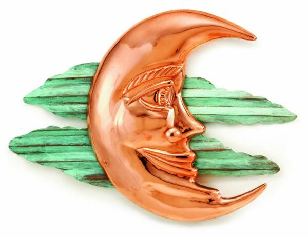 Moon Face Copper Wall Hanging Medium