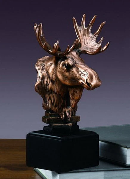Moose Head Bust Statue 9" High - Image 2
