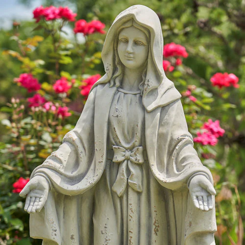 Mother Mary Garden Sculpture 36" High Antique Grey - Image 7