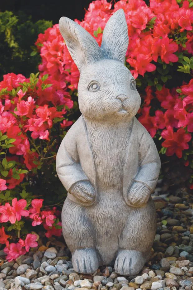 Mr. & Mrs. Bunny Cement Garden Statues - Image 2