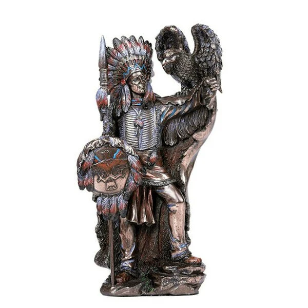 Native Indian Warrior with Eagle Statue