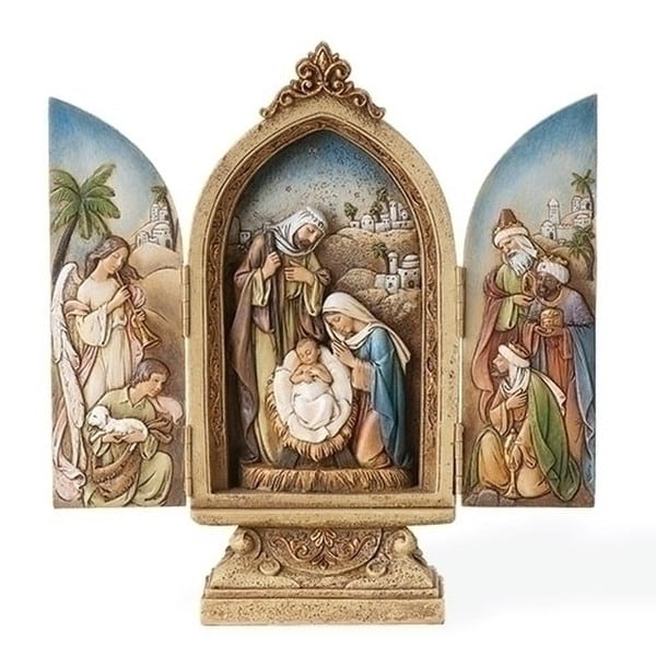Nativity Triptych Shrine Box Decorative Statue - Image 2