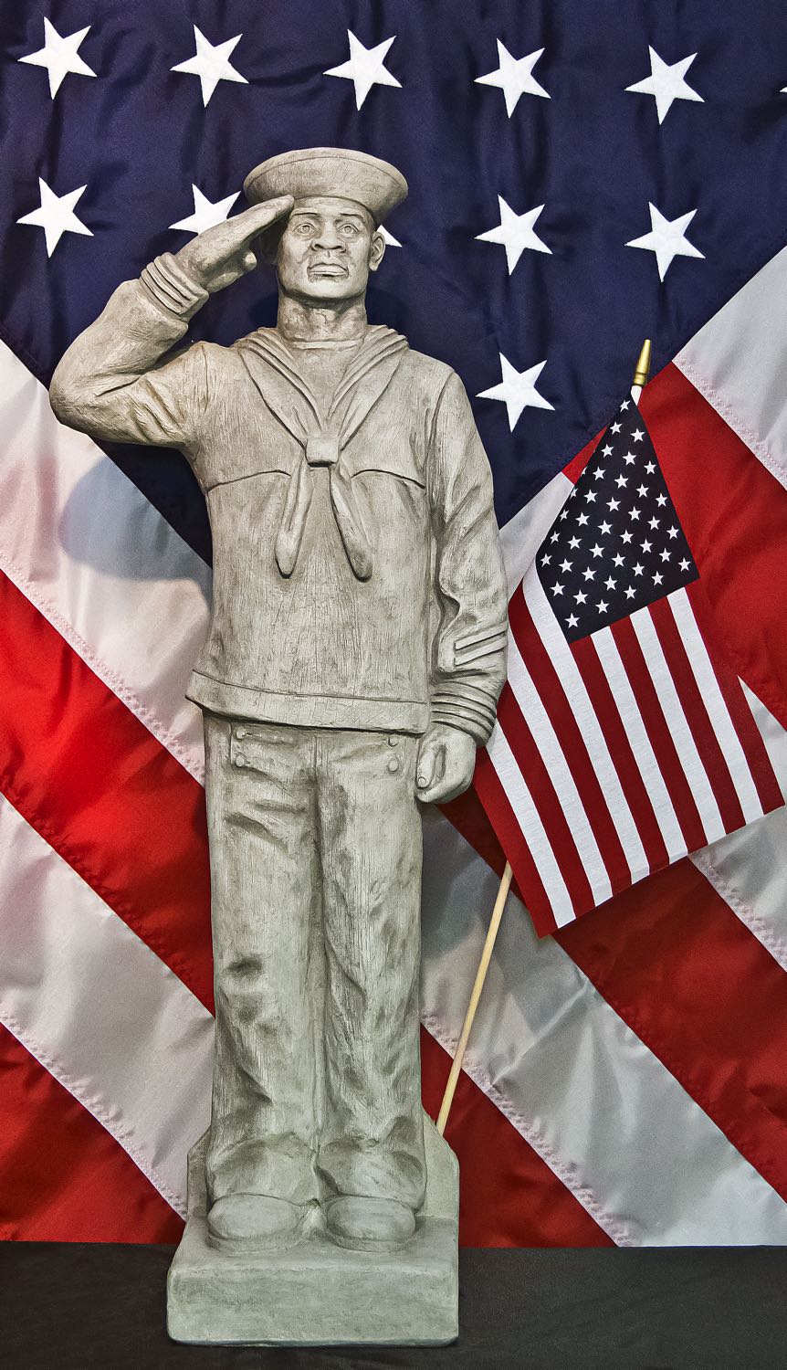 American Soldier Saluting Navy Sculpture 30" High - Image 2