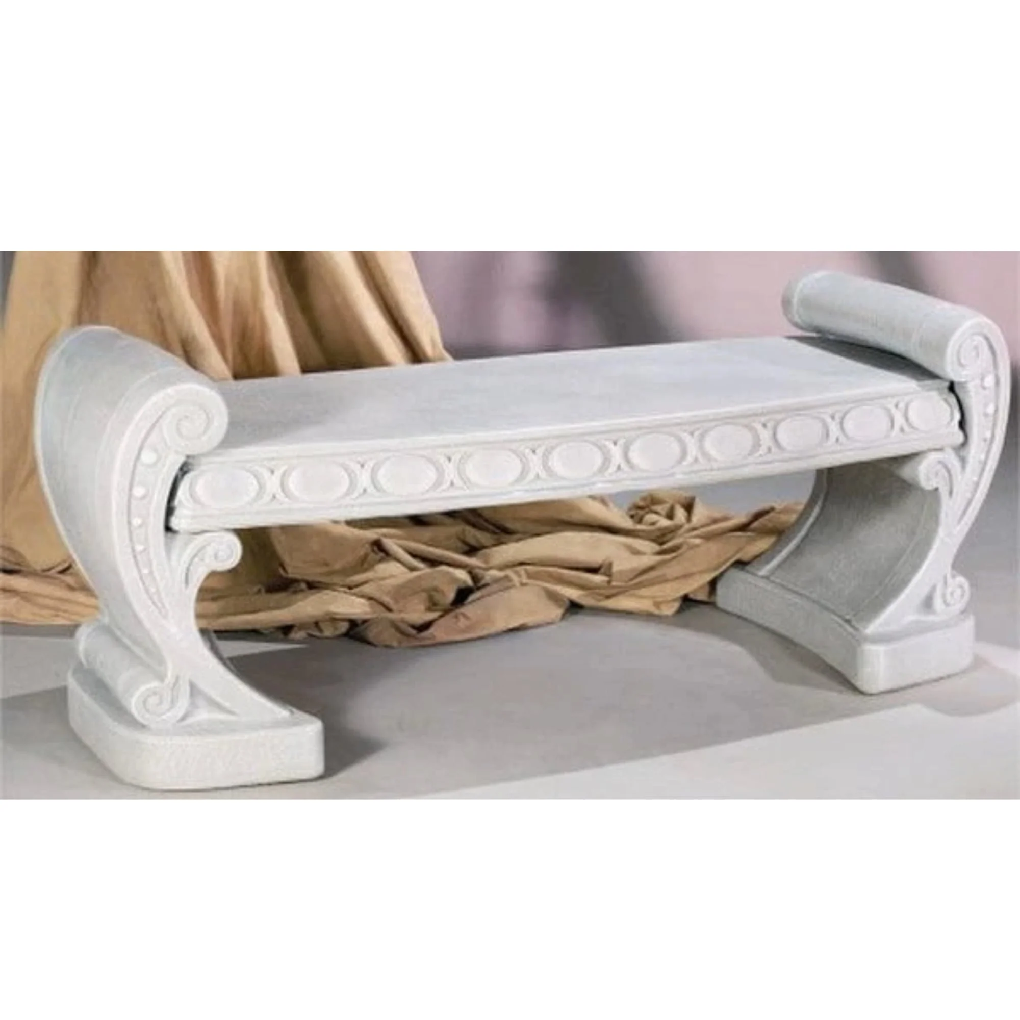 Neo Classic Cement Garden Bench 60" Long - Image 2