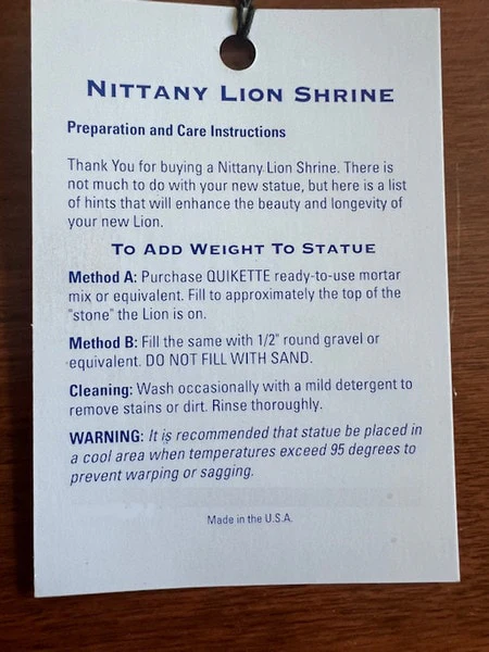 Nittany Lion Shrine Sculpture 36" W x 16" High - Image 9
