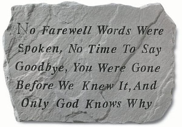 No Farewell Words Were Spoken