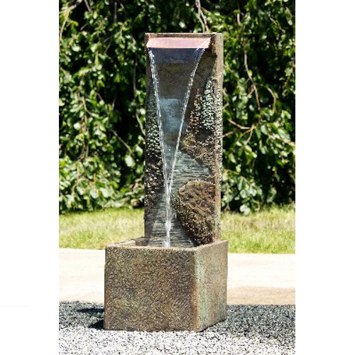 Northwoods Wall Cast Stone Fountain with Light