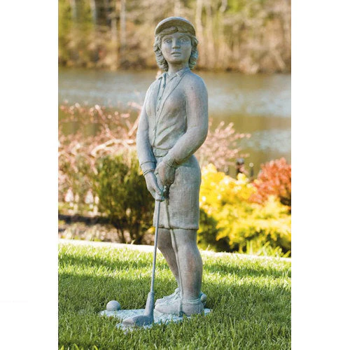 Nostalgic Golfer Set Man & Woman Garden Statues - Image 3