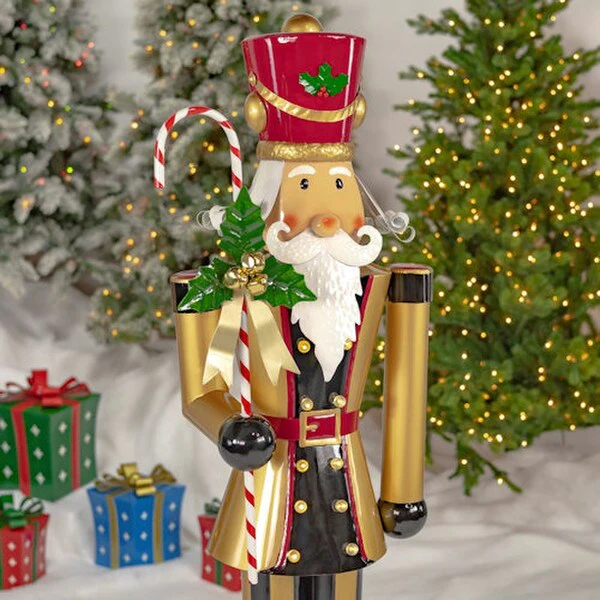 Nutcracker with Candy Cane Lighted Statue 65" H - Image 2