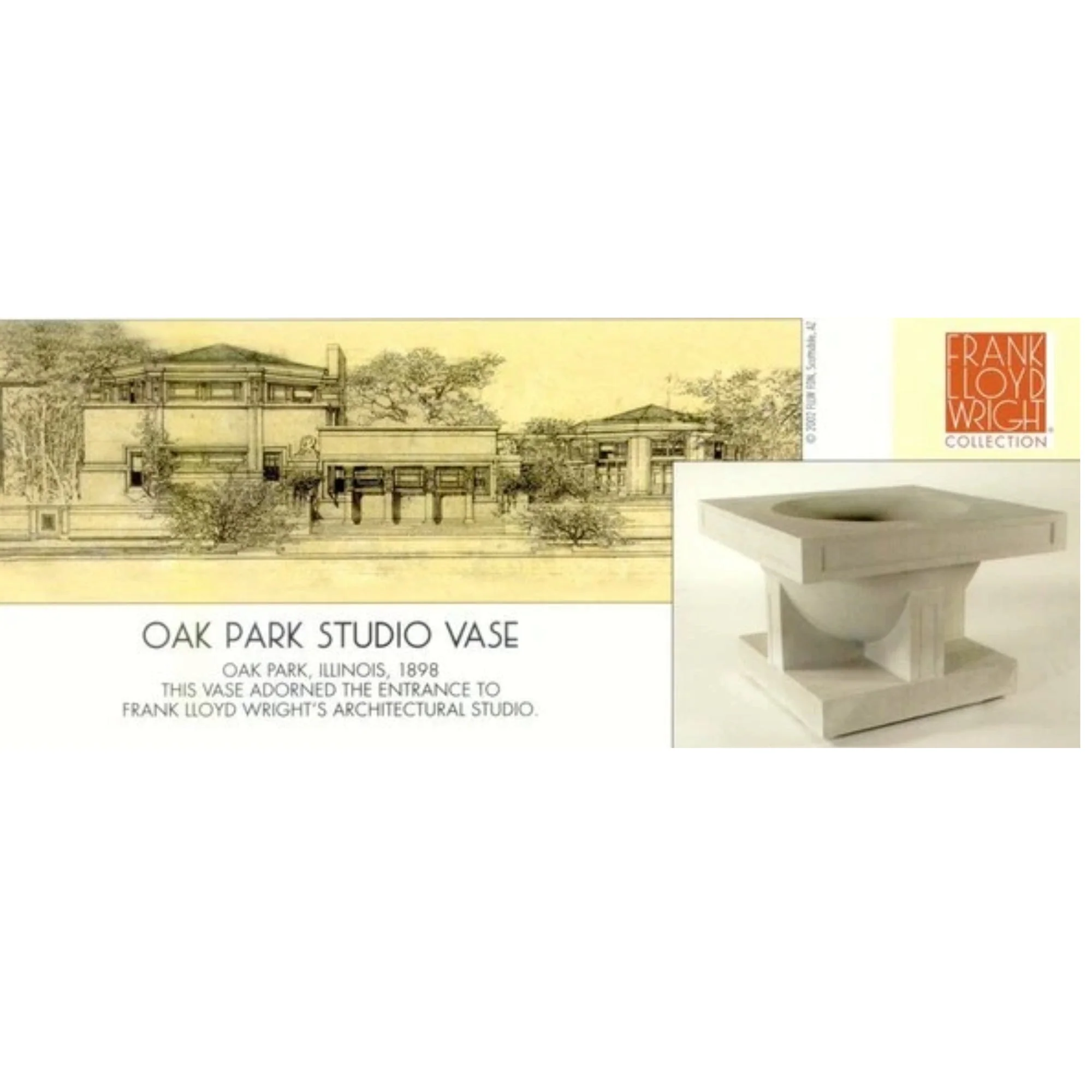 Frank Lloyd Wright Oak Park Studio Architectural Vase Small - Image 3