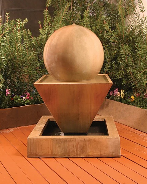 Oblique Fountain With Ball 65" High