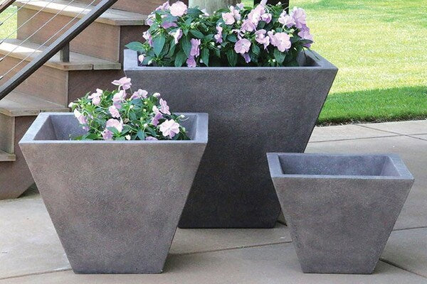 Oblique Garden Planter Cement Small - Image 3