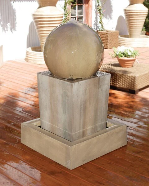 Obtuse Fountain With Ball 44" High