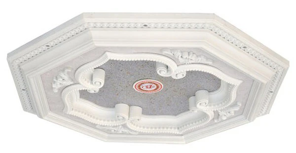 Octagon White Silver Ceiling Medallion 24 inch - Image 3