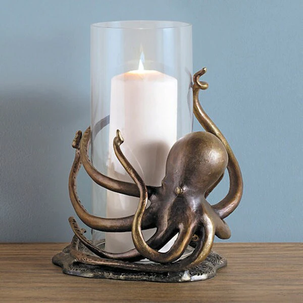 Octopus Hurricane Candle Holder Sculpture