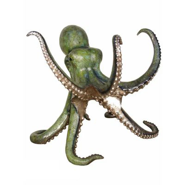 Octopus Table Base Bronze Statue  (Green)