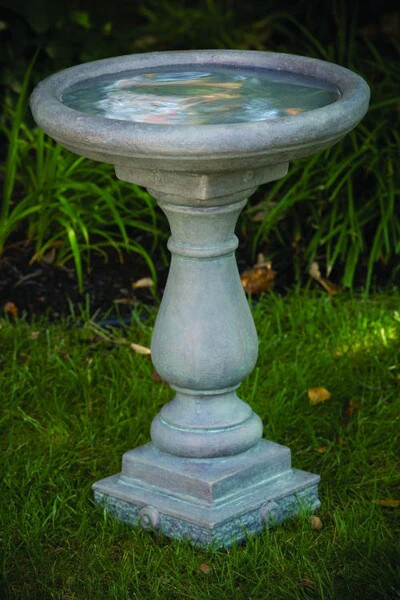 One Piece Embossed Bird Bath 24" H