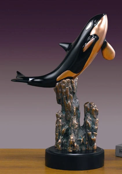 Orca Whale Sculpture 18" High - Image 2