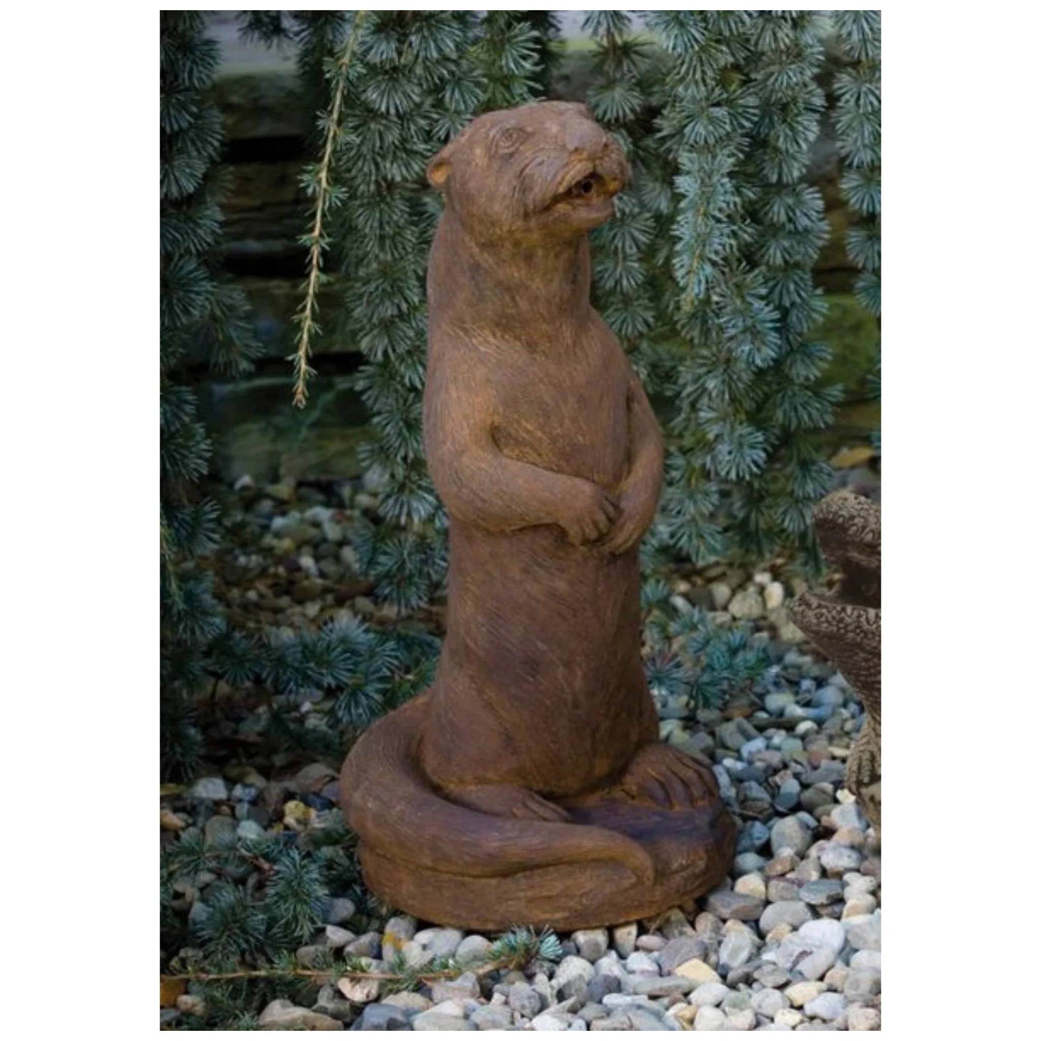 Otter Sitting Piped Water Feature Statue - Image 2