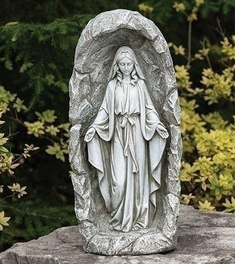 Our Lady of Grace in Grotto Statue Solar Light