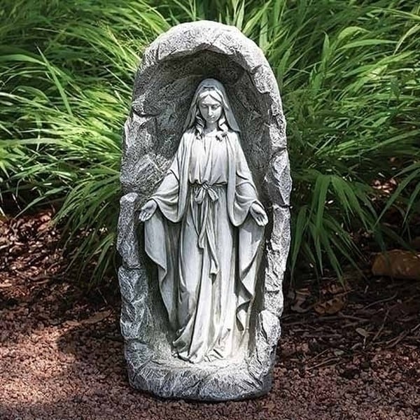 Our Lady of Grace in Grotto Statue Solar Light - Image 2