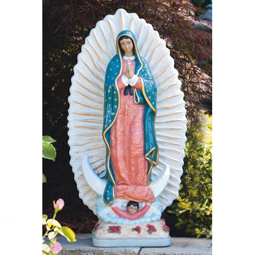 Our Lady Of Guadalupe Statue 32" High Traditional Colors