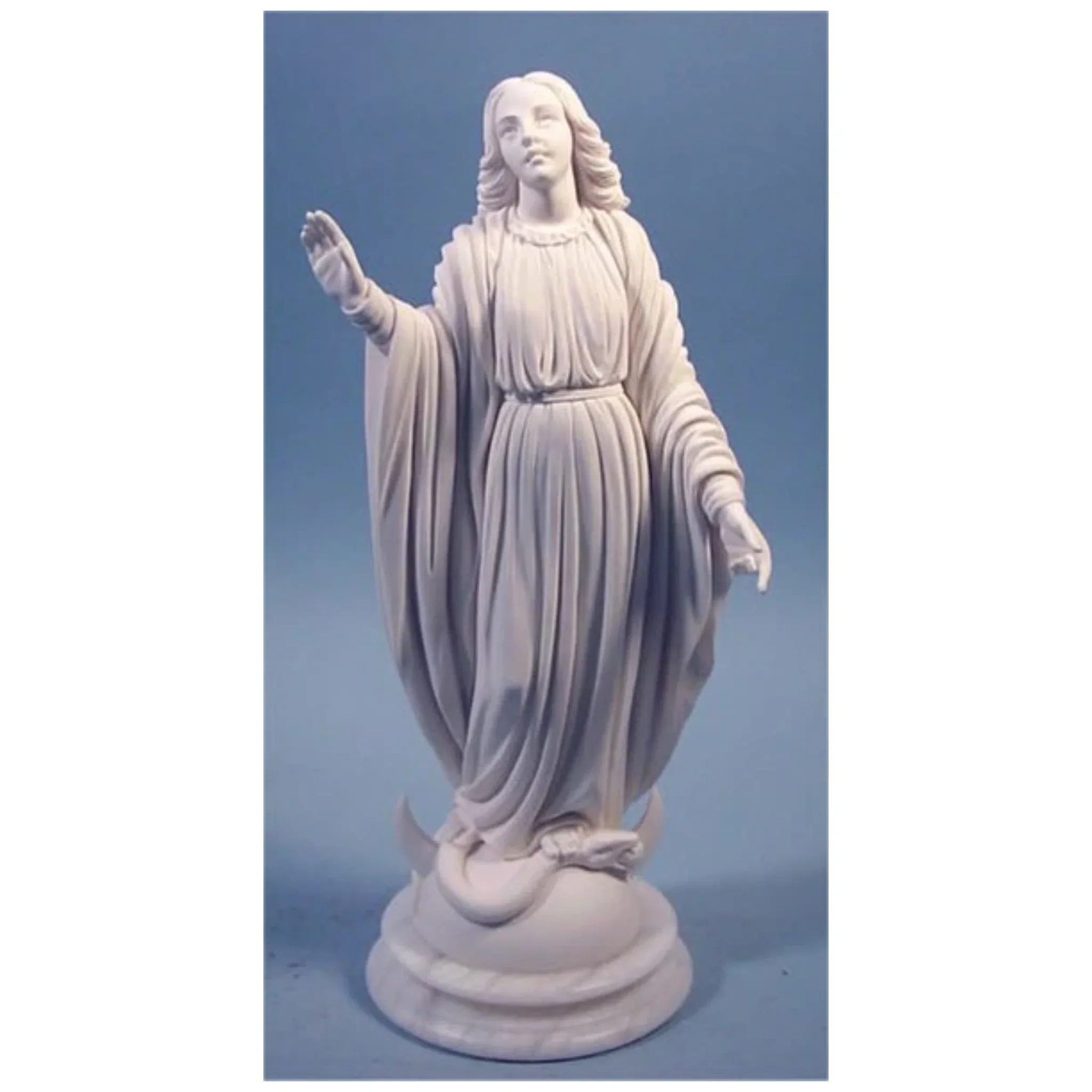 Miraculous Medal Virgin Mary Statue on Marble Base - Image 11