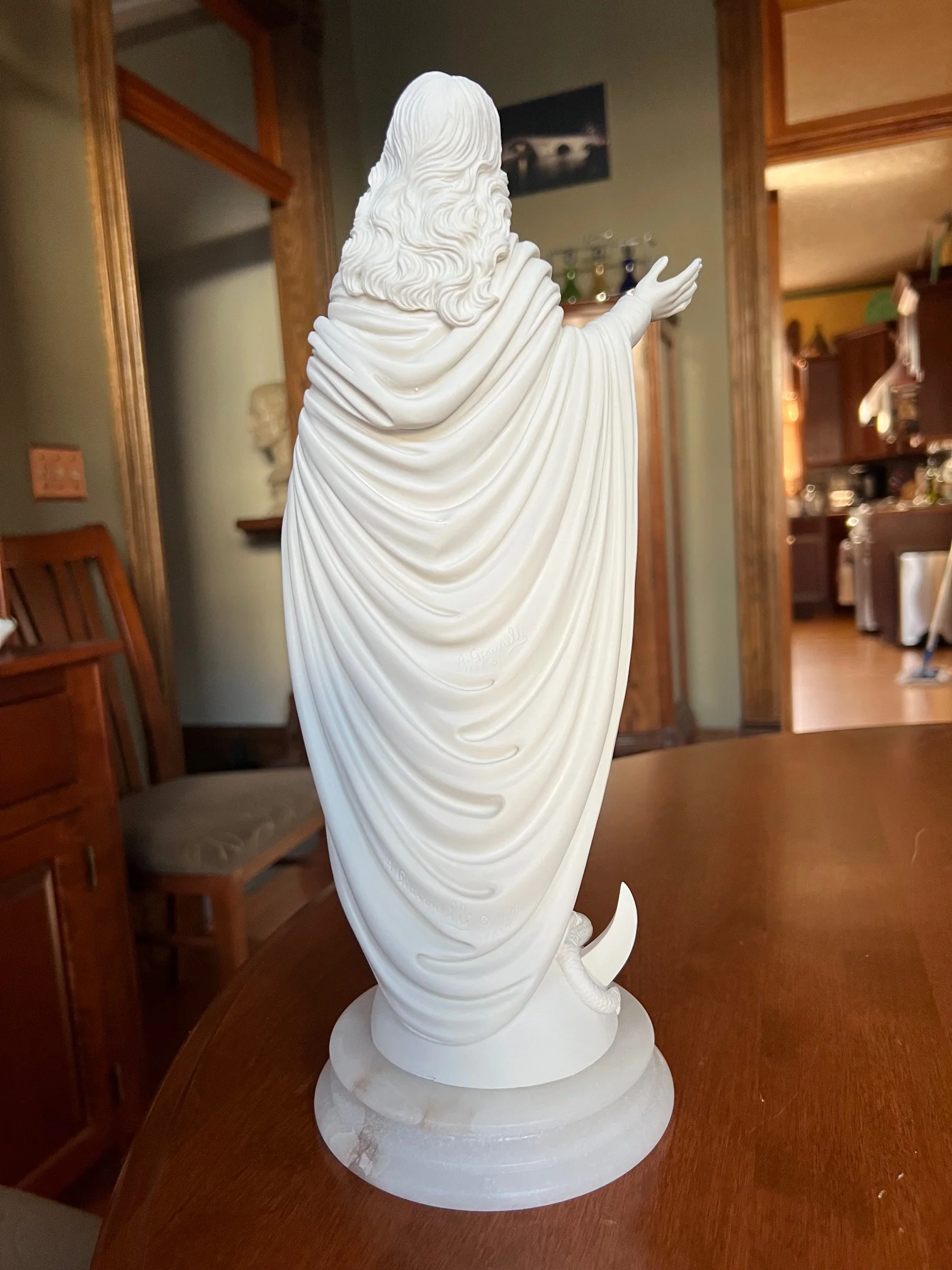 Miraculous Medal Virgin Mary Statue on Marble Base - Image 6