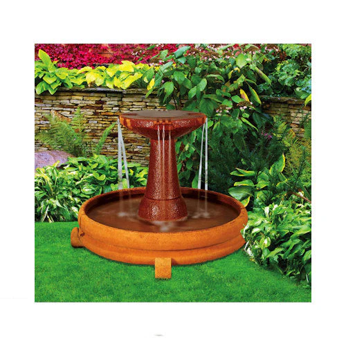 Overflowing Spill Dish Cement Garden Fountain