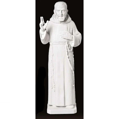 Padre Pio Carrara Marble Life-Size Sculpture