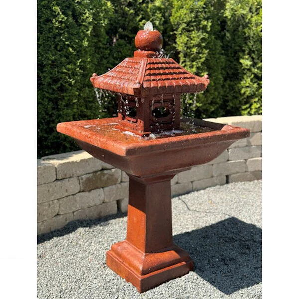 Pagoda Garden Fountain with Light